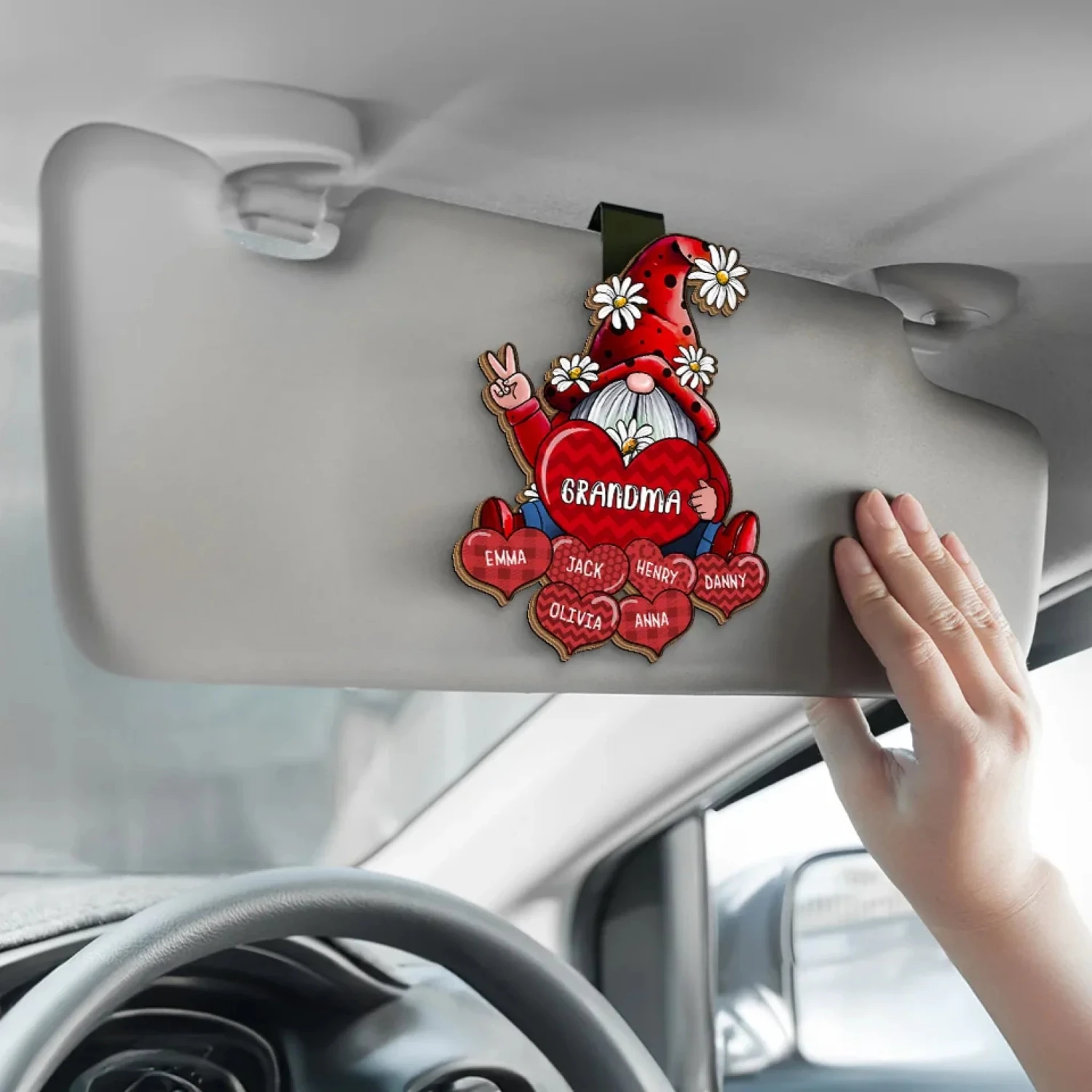 Perfect For The Woman Who Loves Unconditionally - Family Personalized Custom Car Visor Clip - Gift For Mom, Grandma 4 Perfect For The Woman Who Loves Unconditionally - Family Personalized Custom Car Visor Clip - Gift For Mom, Grandma - Image 4