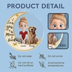 I Love You To The Moon And Back - Dog & Cat Personalized Custom Car Ornament - Acrylic Custom Shaped - Gift For Pet Owners, Pet Lovers -Pawfect House Sale 67b1c885a733d