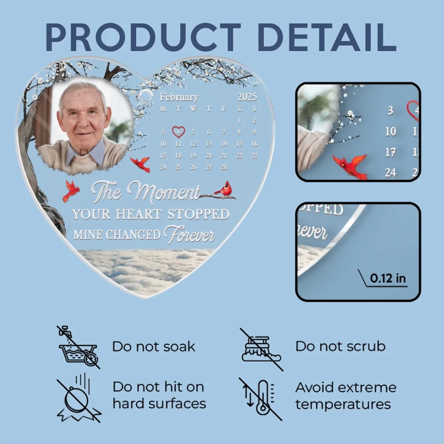 Custom Photo A Piece Of My Heart Left The Day God Called You Home - Memorial Personalized Custom Car Ornament - Acrylic Custom Shaped - Sympathy Gift For Family Members 5 Custom Photo A Piece Of My Heart Left The Day God Called You Home - Memorial Personalized Custom Car Ornament - Acrylic Custom Shaped - Sympathy Gift For Family Members - Image 5