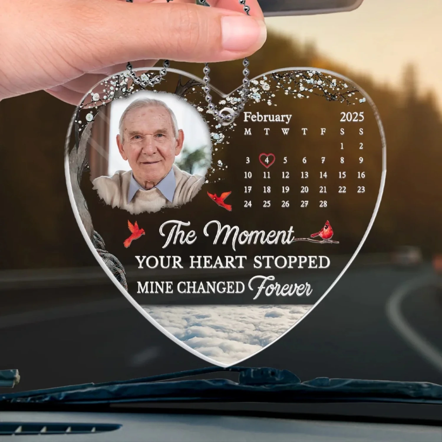 Custom Photo A Piece Of My Heart Left The Day God Called You Home - Memorial Personalized Custom Car Ornament - Acrylic Custom Shaped - Sympathy Gift For Family Members 4 Custom Photo A Piece Of My Heart Left The Day God Called You Home - Memorial Personalized Custom Car Ornament - Acrylic Custom Shaped - Sympathy Gift For Family Members - Image 4
