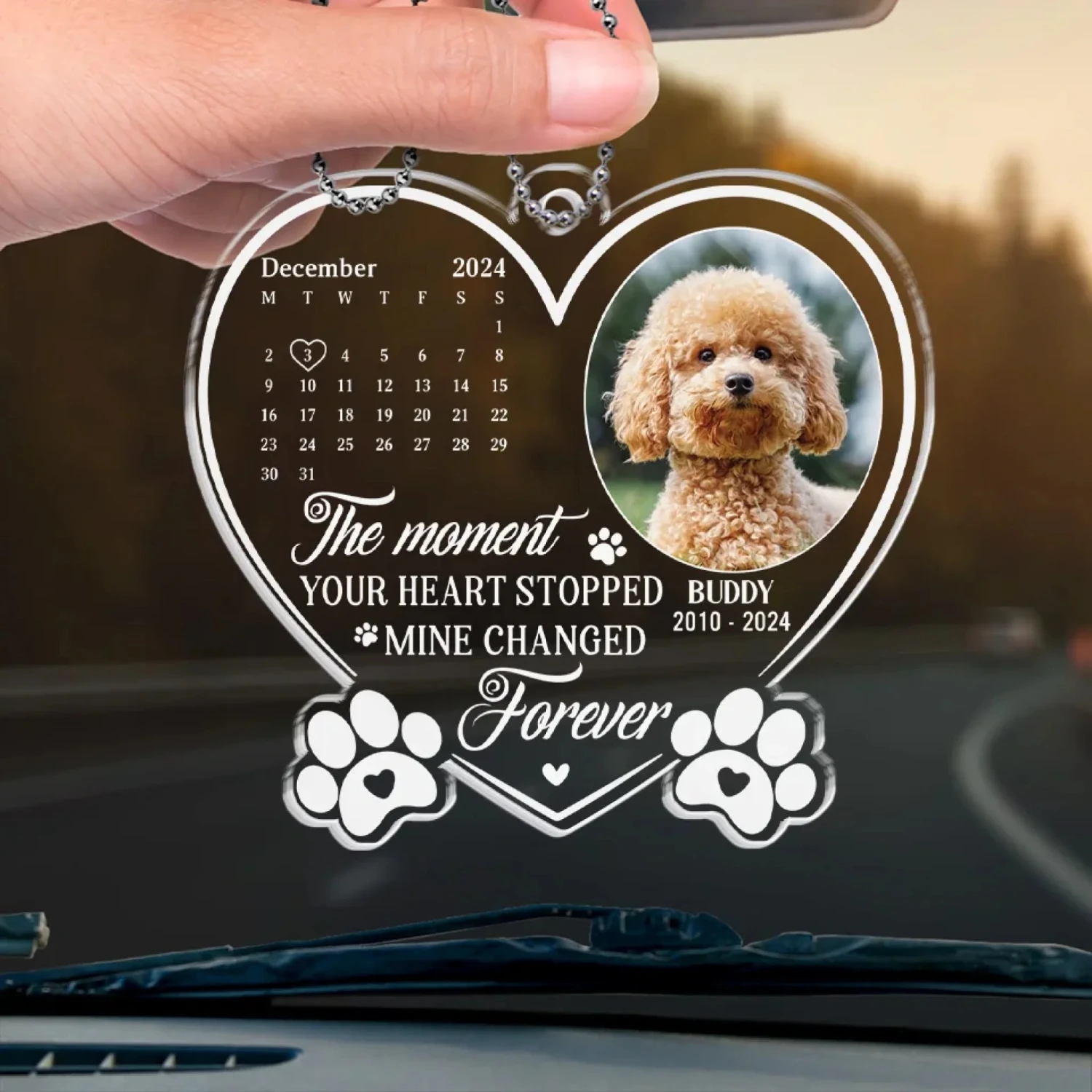 Custom Photo Forever My Furry Angel - Memorial Personalized Custom Car Ornament - Acrylic Custom Shaped - Sympathy Gift For Pet Owners, Pet Lovers 4 Custom Photo Forever My Furry Angel - Memorial Personalized Custom Car Ornament - Acrylic Custom Shaped - Sympathy Gift For Pet Owners, Pet Lovers - Image 4
