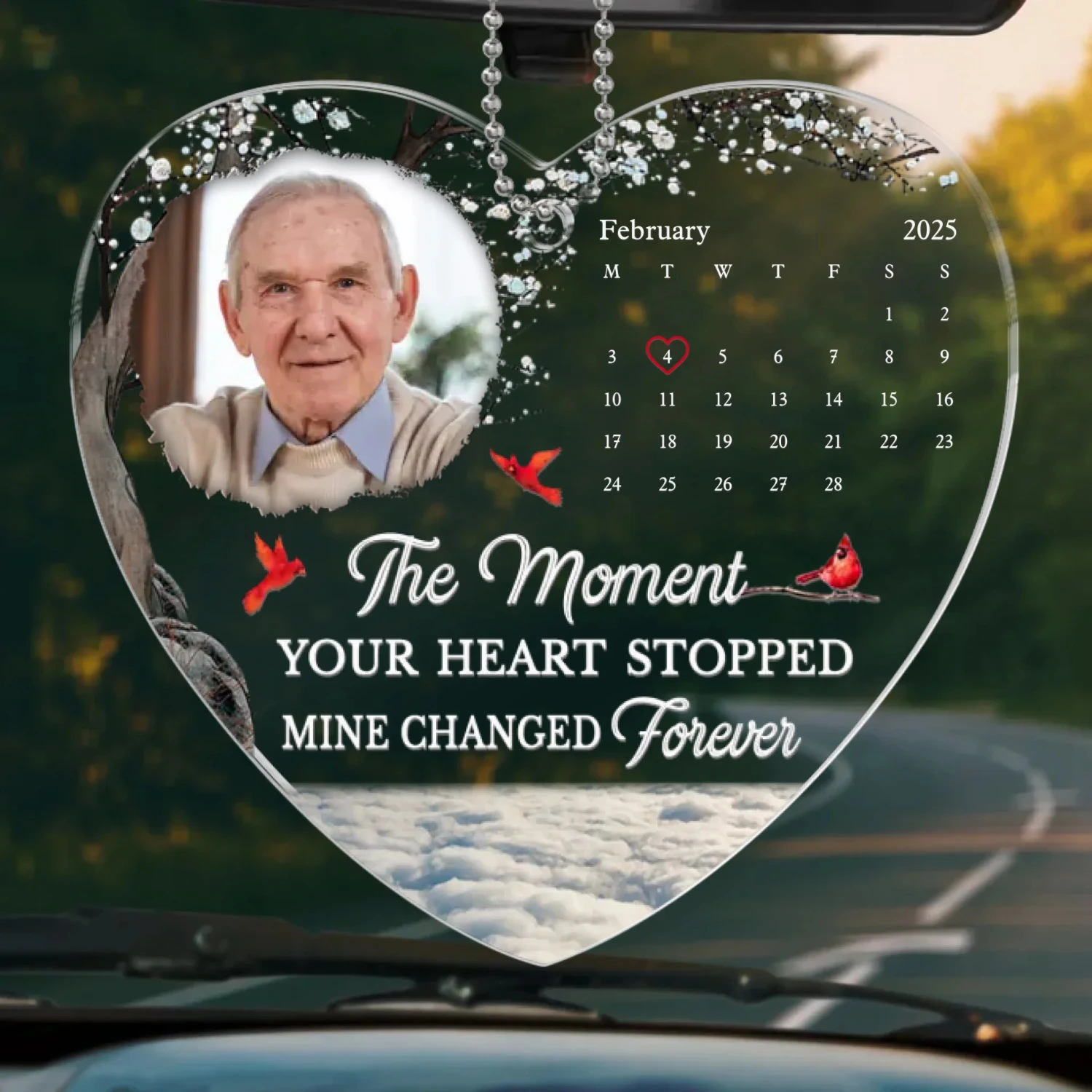 Custom Photo A Piece Of My Heart Left The Day God Called You Home - Memorial Personalized Custom Car Ornament - Acrylic Custom Shaped - Sympathy Gift For Family Members 2 Custom Photo A Piece Of My Heart Left The Day God Called You Home - Memorial Personalized Custom Car Ornament - Acrylic Custom Shaped - Sympathy Gift For Family Members - Image 2