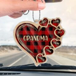 A Grandmother’s Heart Is A Home Where Love Never Fades - Family Personalized Custom Car Ornament - Acrylic Custom Shaped - Gift For Mom, Grandma -Pawfect House Sale 67b341305b29f