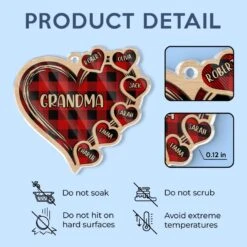 A Grandmother’s Heart Is A Home Where Love Never Fades - Family Personalized Custom Car Ornament - Acrylic Custom Shaped - Gift For Mom, Grandma -Pawfect House Sale 67b341308729a