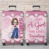 A Fun Way To Keep Your Luggage Safe And Stylish - Travel Personalized Custom Luggage Cover - Summer Vacation Gift, Gift For Adventure Travel Lovers