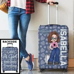 Perfect For The Traveler Who Follows Their Heart - Travel Personalized Custom Luggage Cover - Summer Vacation Gift, Gift For Adventure Travel Lovers -Pawfect House Sale 67b47cc67863d