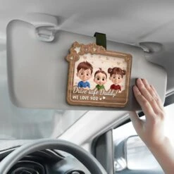 Drive Safe Daddy, I Love You - Family Personalized Custom Car Visor Clip - Gift For Family Members -Pawfect House Sale 67b55275d1f27