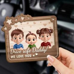 Drive Safe Daddy, I Love You - Family Personalized Custom Car Visor Clip - Gift For Family Members -Pawfect House Sale 67b552773eb0f