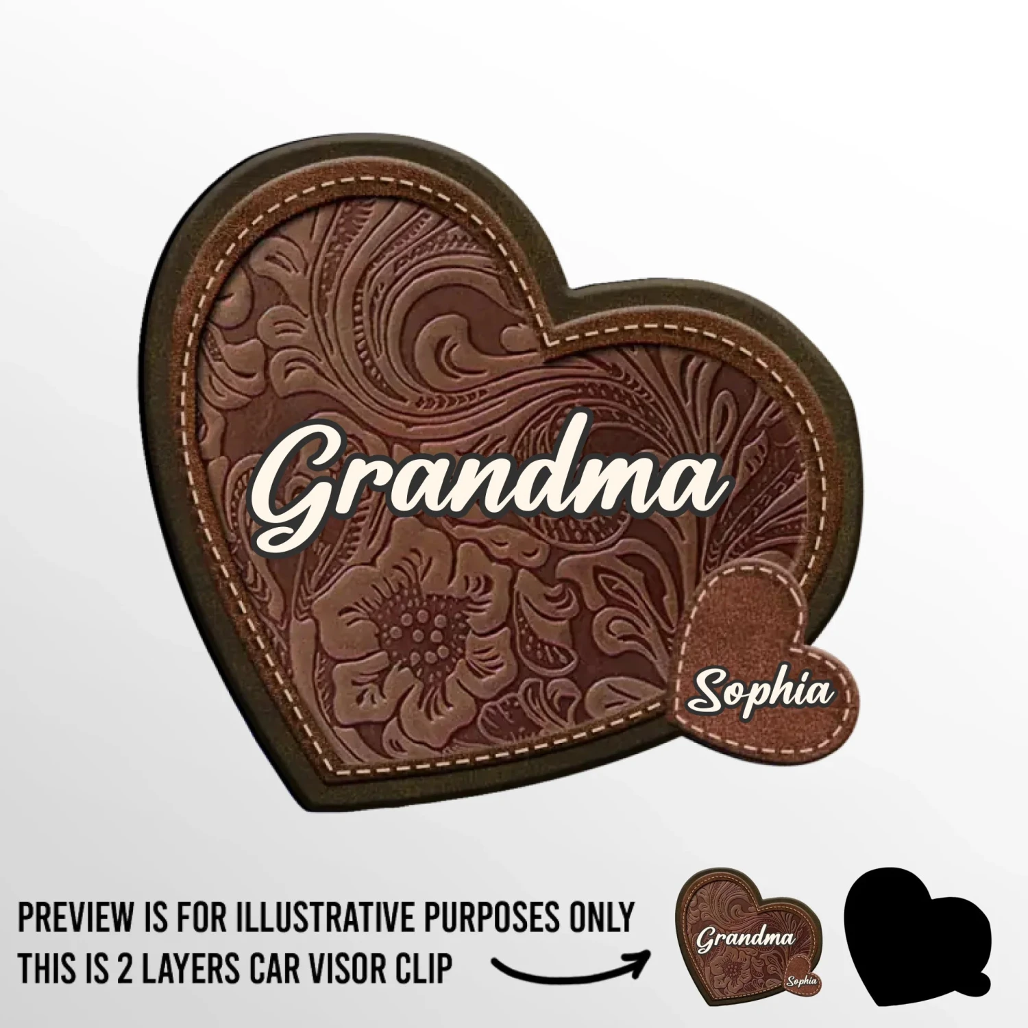 My First Friend, My Forever Hero - Family Personalized Custom Car Visor Clip - Gift For Mom, Grandma 2 My First Friend, My Forever Hero - Family Personalized Custom Car Visor Clip - Gift For Mom, Grandma - Image 2