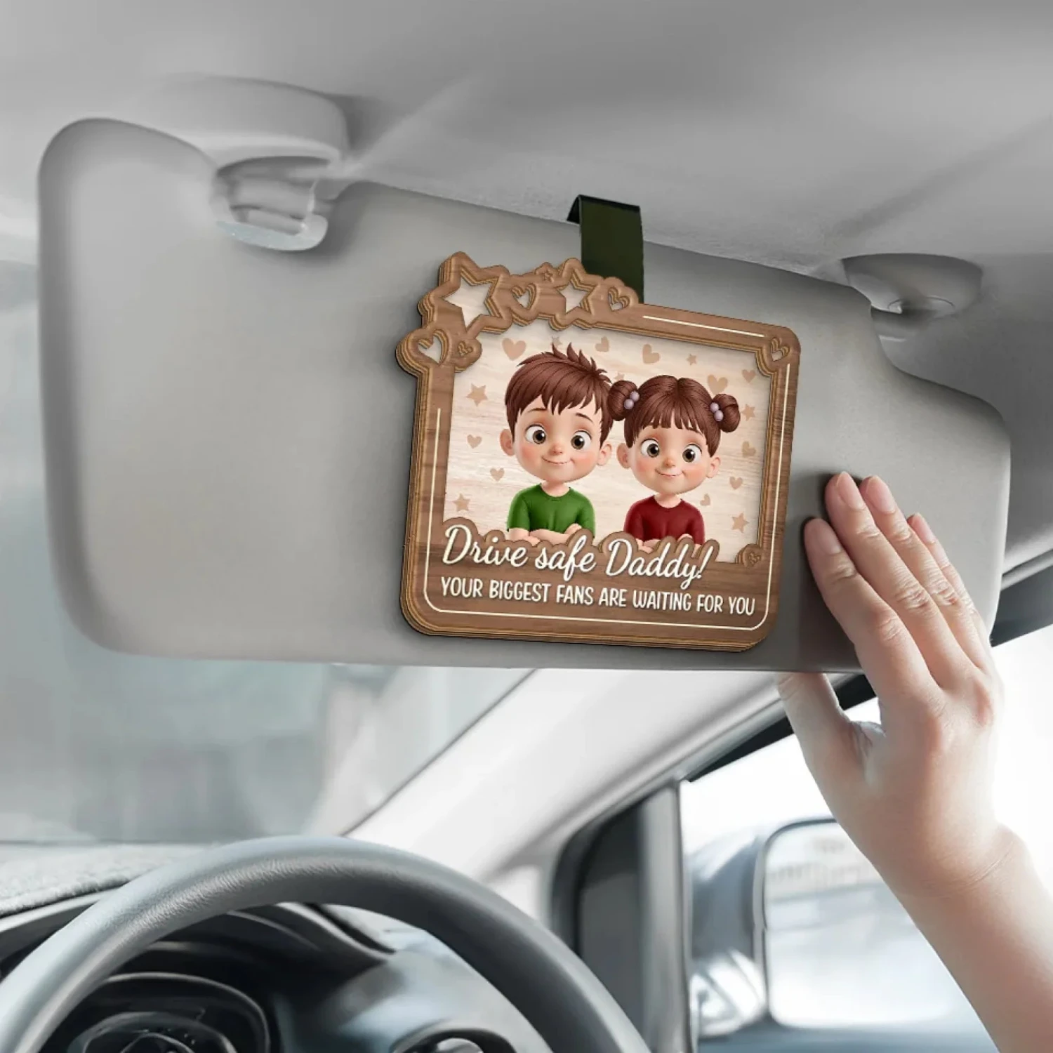 Wherever You Go, Our Love Follows - Family Personalized Custom Car Visor Clip - Gift For Family Members 4 Wherever You Go, Our Love Follows - Family Personalized Custom Car Visor Clip - Gift For Family Members - Image 4