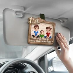 Drive With Love, Arrive With Smiles - Family Personalized Custom Car Visor Clip - Gift For Family Members -Pawfect House Sale 67b6990675f27