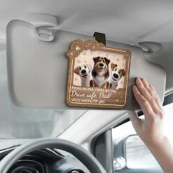 Drive Safe, Paws Are Waiting - Dog & Cat Personalized Custom Car Visor Clip - Gift For Pet Owners, Pet Lovers -Pawfect House Sale 67b69b94e3a99