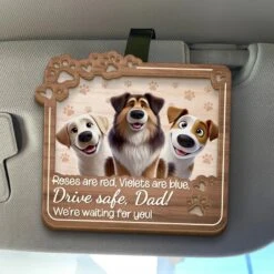 Drive Safe, Paws Are Waiting - Dog & Cat Personalized Custom Car Visor Clip - Gift For Pet Owners, Pet Lovers