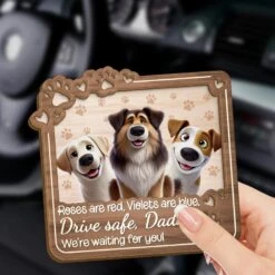 Drive Safe, Paws Are Waiting - Dog & Cat Personalized Custom Car Visor Clip - Gift For Pet Owners, Pet Lovers -Pawfect House Sale 67b69b94ef9f1