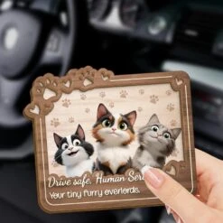 Your Tiny Bosses Demand A Safe Journey - Cat Personalized Custom Car Visor Clip - Gift For Pet Owners, Pet Lovers -Pawfect House Sale 67b6aa30f2876