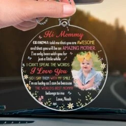 Custom Photo Because Every Amazing Mom Deserves This - Family Personalized Custom Car Ornament - Acrylic Custom Shaped - Mother's Day, Baby Shower Gift, Gift For First Mom -Pawfect House Sale 67b6b09905147