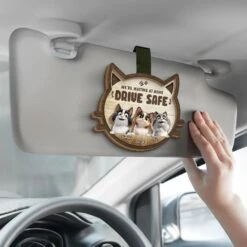 Arrive Safe, Cuddle Later - Cat Personalized Custom Car Visor Clip - Gift For Pet Owners, Pet Lovers -Pawfect House Sale 67b6b4cdcc11b