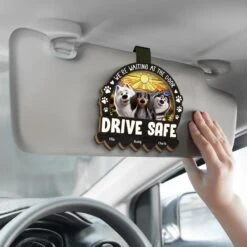 I'm Waiting At The Door, Drive Safe - Dog Personalized Custom Car Visor Clip - Gift For Pet Owners, Pet Lovers -Pawfect House Sale 67b6b843411d8