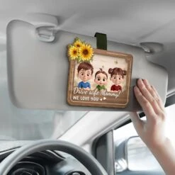 Miles May Pass, But Love Stays Close - Family Personalized Custom Car Visor Clip - Mother's Day, Gift For Mom, Grandma -Pawfect House Sale 67b80849279d7