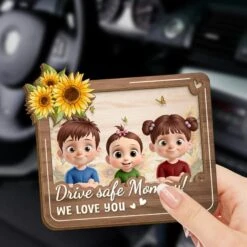 Miles May Pass, But Love Stays Close - Family Personalized Custom Car Visor Clip - Mother's Day, Gift For Mom, Grandma -Pawfect House Sale 67b8084a1b40b