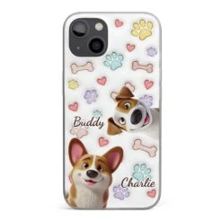 Four Paws, One Heart - Dog Personalized Custom 3D Inflated Effect Printed Clear Phone Case - Gift For Pet Owners, Pet Lovers