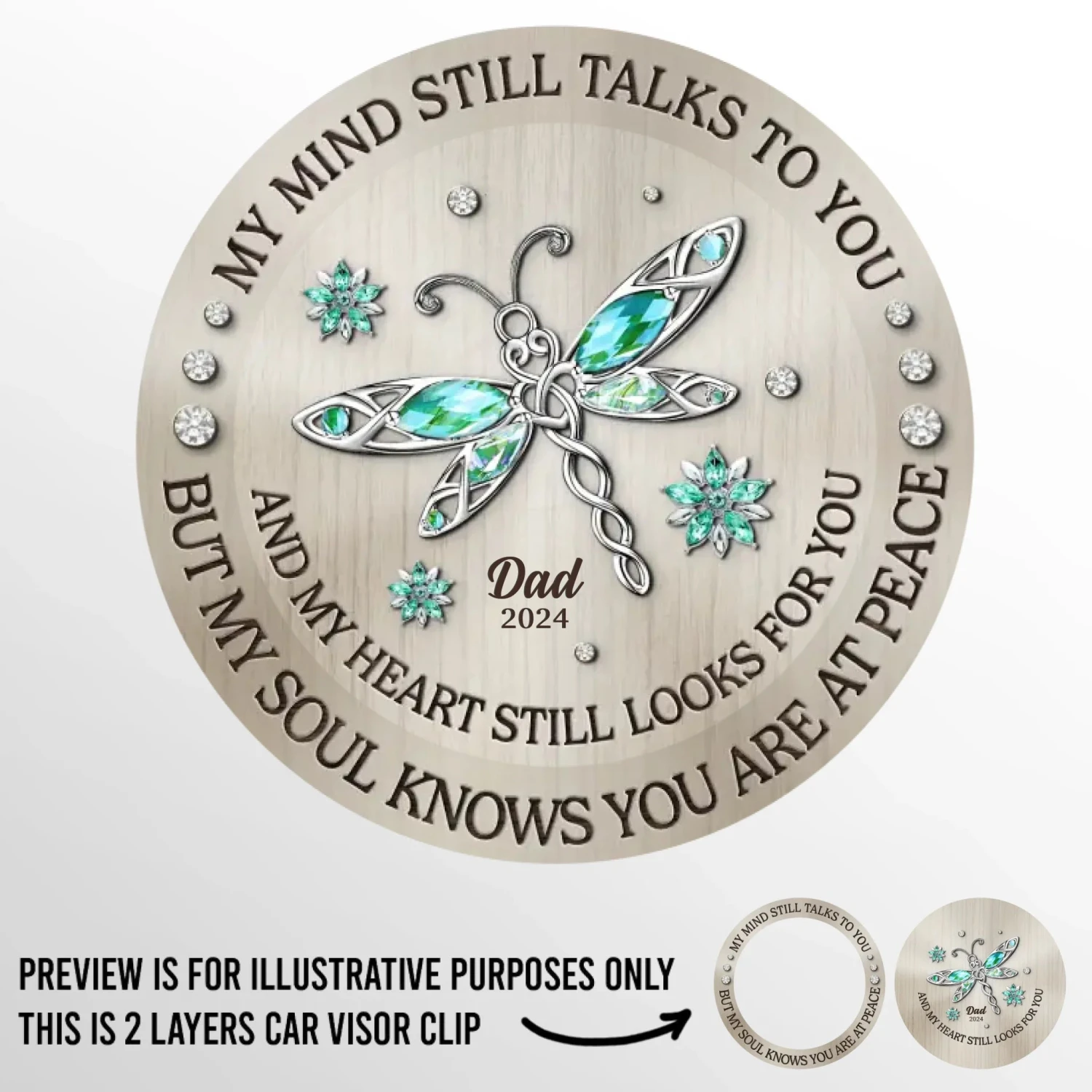 In Loving Remembrance - Memorial Personalized Custom Car Visor Clip - Sympathy Gift For Family Members 2 In Loving Remembrance - Memorial Personalized Custom Car Visor Clip - Sympathy Gift For Family Members - Image 2