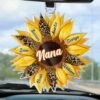 Together, We Bloom With Love - Family Personalized Custom Car Ornament - Acrylic Custom Shaped - Mother's Day, Gift For Mom, Grandma