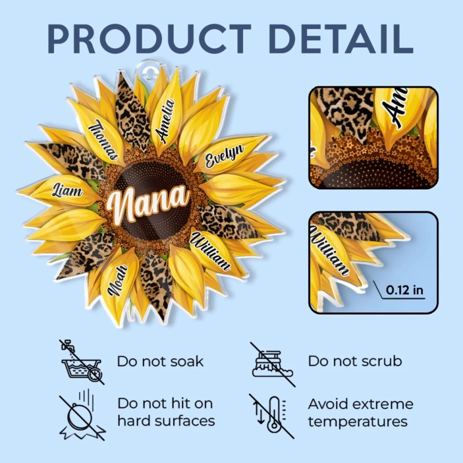 Together, We Bloom With Love - Family Personalized Custom Car Ornament - Acrylic Custom Shaped - Mother's Day, Gift For Mom, Grandma 5 Together, We Bloom With Love - Family Personalized Custom Car Ornament - Acrylic Custom Shaped - Mother's Day, Gift For Mom, Grandma - Image 5