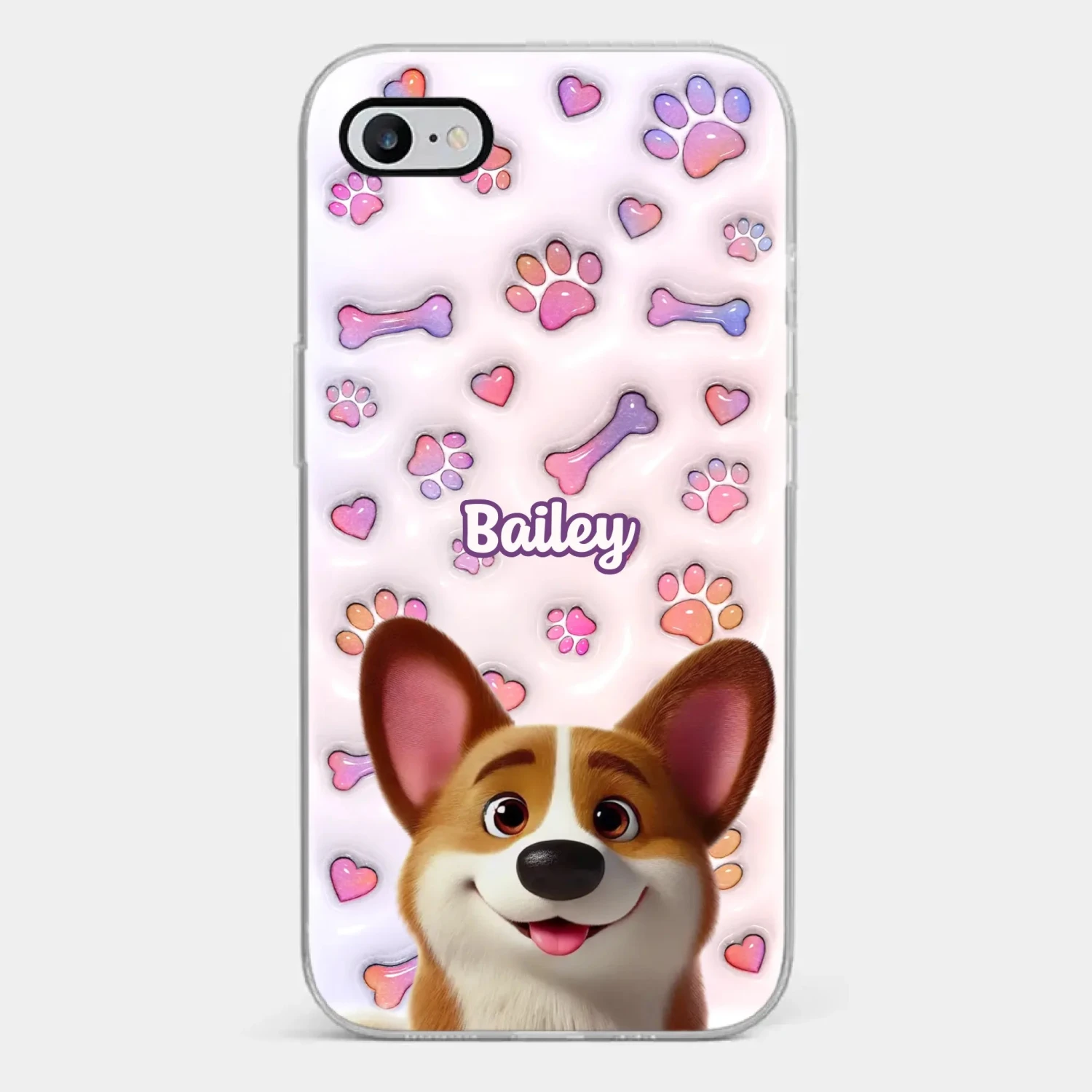 Tail Wagging Happiness - Dog Personalized Custom 3D Inflated Effect Printed Clear Phone Case - Gift For Pet Owners, Pet Lovers 2 Tail Wagging Happiness - Dog Personalized Custom 3D Inflated Effect Printed Clear Phone Case - Gift For Pet Owners, Pet Lovers - Image 2