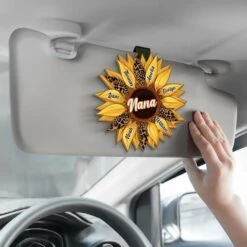 Shining Sunflower - Family Personalized Custom Car Visor Clip - Mother's Day, Gift For Mom, Grandma -Pawfect House Sale 67d0170f406c6