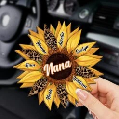 Shining Sunflower - Family Personalized Custom Car Visor Clip - Mother's Day, Gift For Mom, Grandma -Pawfect House Sale 67d0170f5ac0b