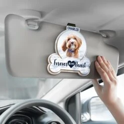Custom Photo I Will Carry You With Me - Memorial Personalized Custom Car Visor Clip - Sympathy Gift For Pet Owners, Pet Lovers -Pawfect House Sale 67d0f70f5b89f