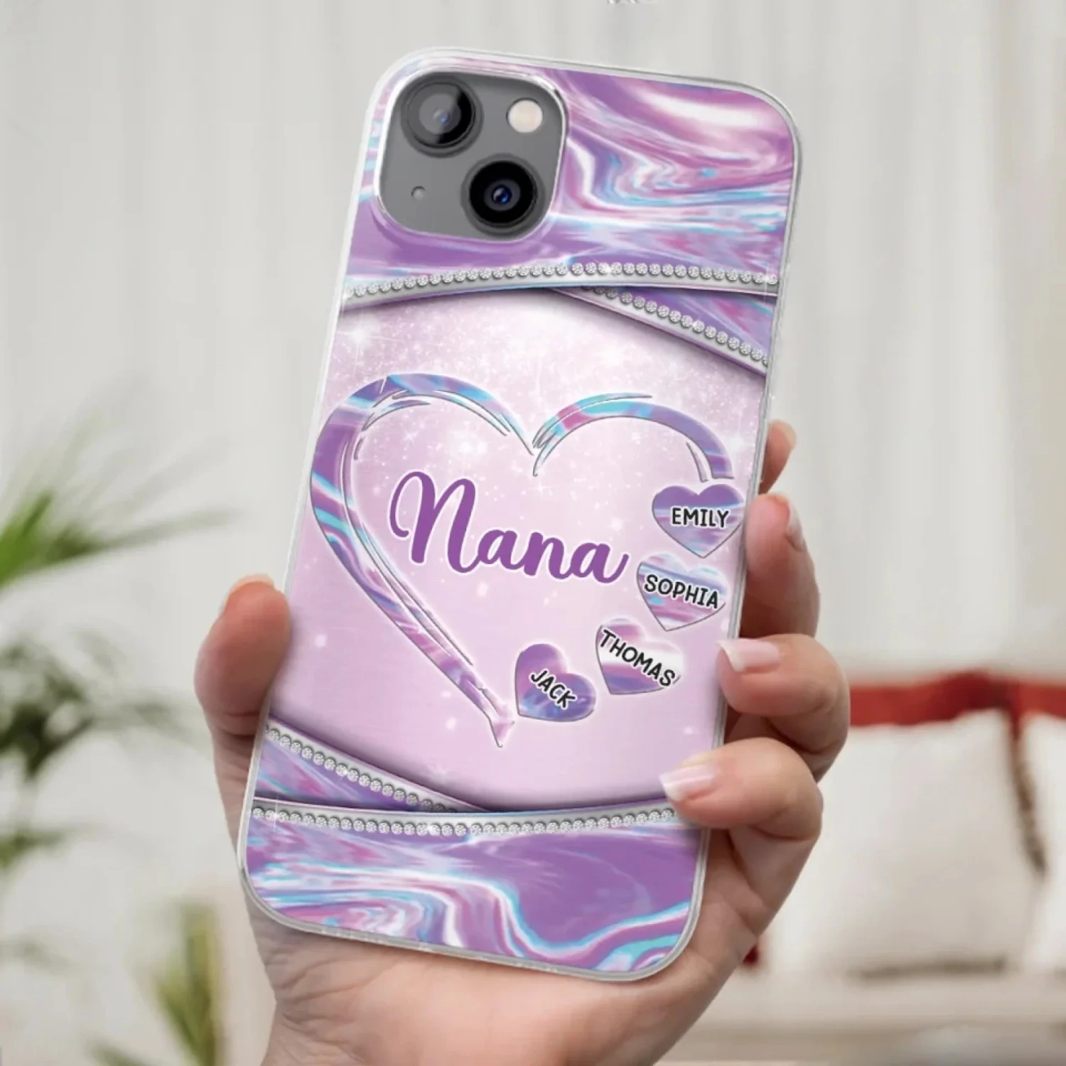 Nana’s Heart, Filled With Love - Family Personalized Custom Clear Phone Case - Mother's Day Gift For Mom, Grandma 3 Nana’s Heart, Filled With Love - Family Personalized Custom Clear Phone Case - Mother's Day Gift For Mom, Grandma - Image 3