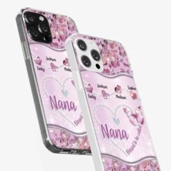 Grandkids Fill Nana’s Life With Love - Family Personalized Custom Clear Phone Case - Mother's Day Gift For Mom, Grandma -Pawfect House Sale 67d3c4c8a1052