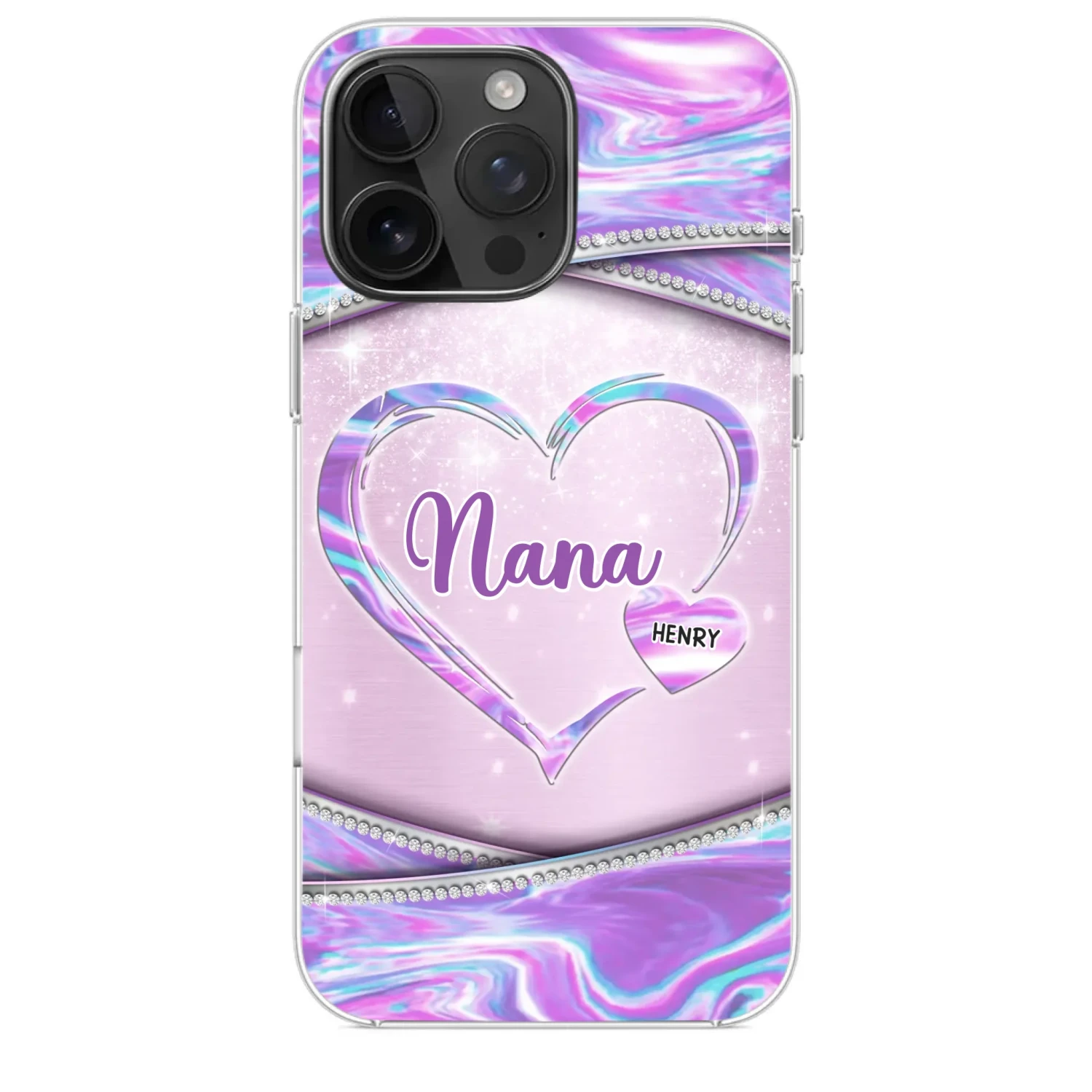 Nana’s Heart, Filled With Love - Family Personalized Custom Clear Phone Case - Mother's Day Gift For Mom, Grandma 2 Nana’s Heart, Filled With Love - Family Personalized Custom Clear Phone Case - Mother's Day Gift For Mom, Grandma - Image 2