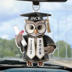 Hats Off, Goals On - Family Personalized Custom Car Ornament - Acrylic Custom Shaped - Graduation Gift For Family Members, Siblings, Brothers, Sisters