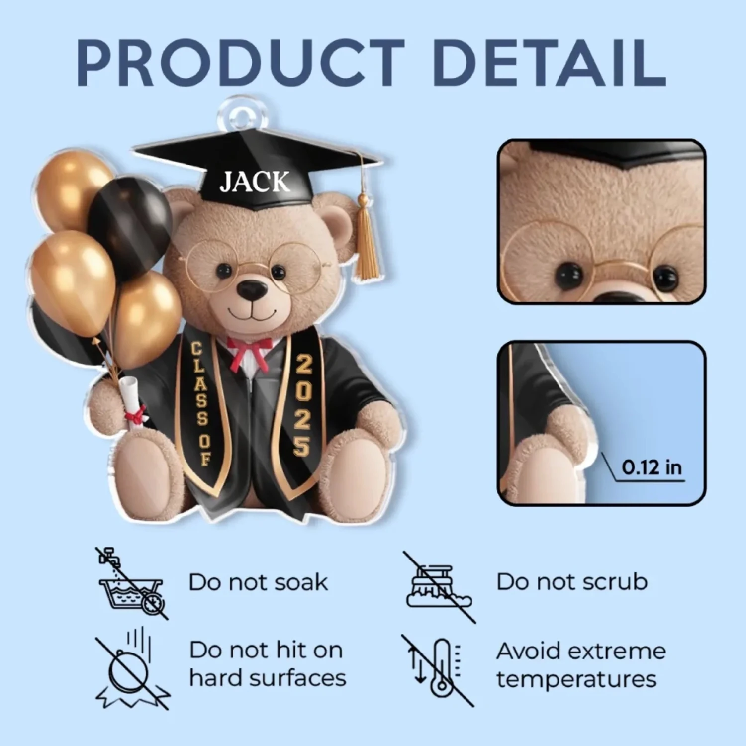 Time To Soar - Family Personalized Custom Car Ornament - Acrylic Custom Shaped - Graduation Gift For Family Members, Siblings, Brothers, Sisters 5 Time To Soar - Family Personalized Custom Car Ornament - Acrylic Custom Shaped - Graduation Gift For Family Members, Siblings, Brothers, Sisters - Image 5