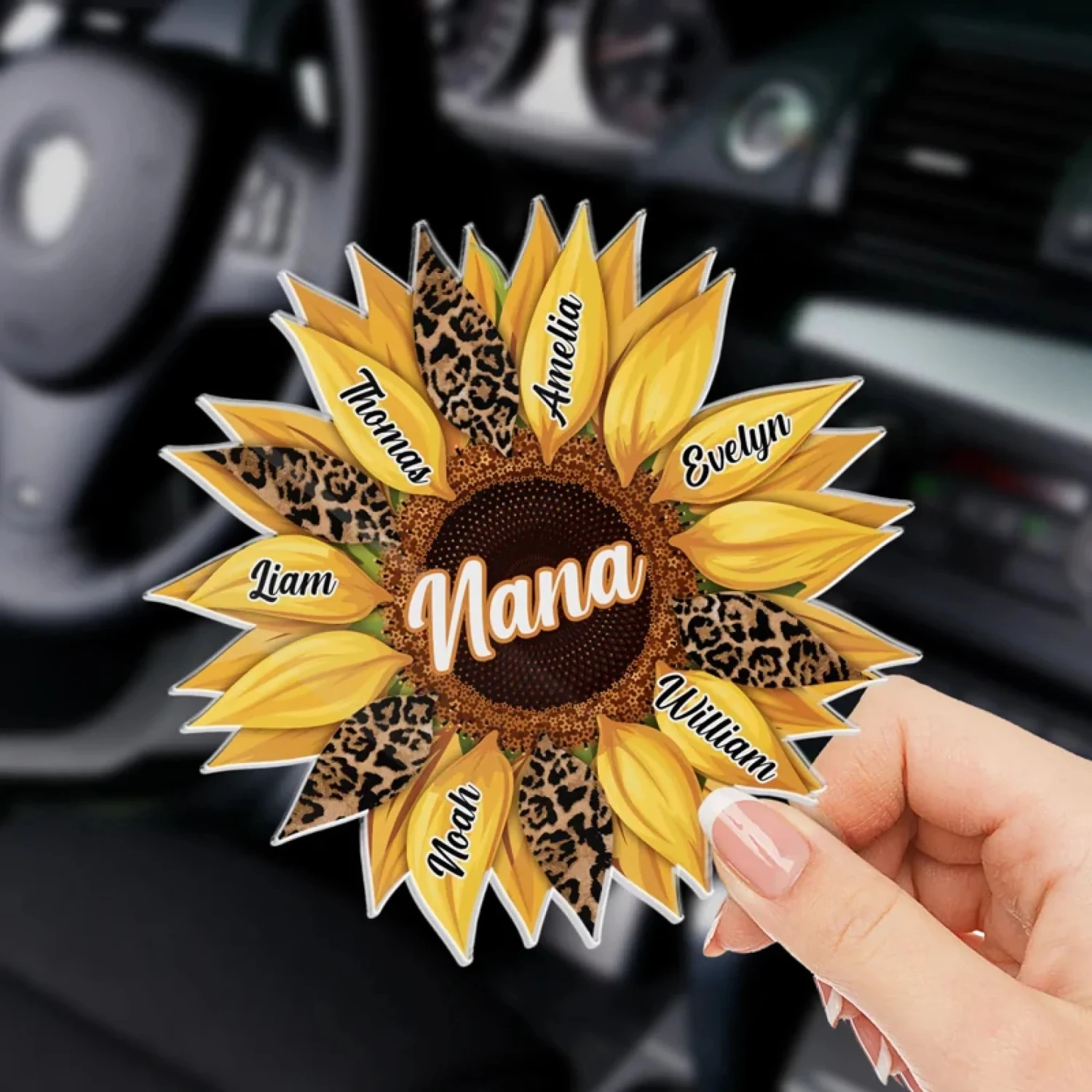 Love Blooms Forever - Family Personalized Custom Acrylic Car Visor Clip - Mother's Day, Gift For Mom, Grandma 3 Love Blooms Forever - Family Personalized Custom Acrylic Car Visor Clip - Mother's Day, Gift For Mom, Grandma - Image 3