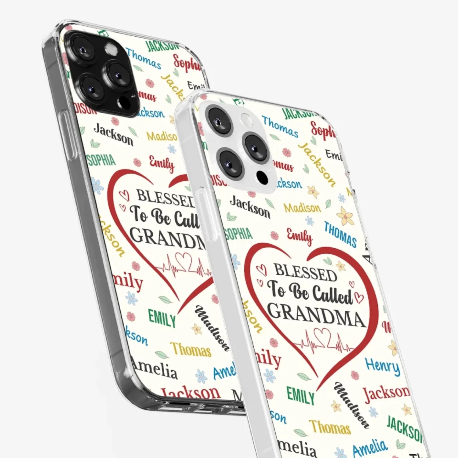 A Name Written In Love, Grandma - Family Personalized Custom Clear Phone Case - Mother's Day Gift For Mom, Grandma 5 A Name Written In Love, Grandma - Family Personalized Custom Clear Phone Case - Mother's Day Gift For Mom, Grandma - Image 5