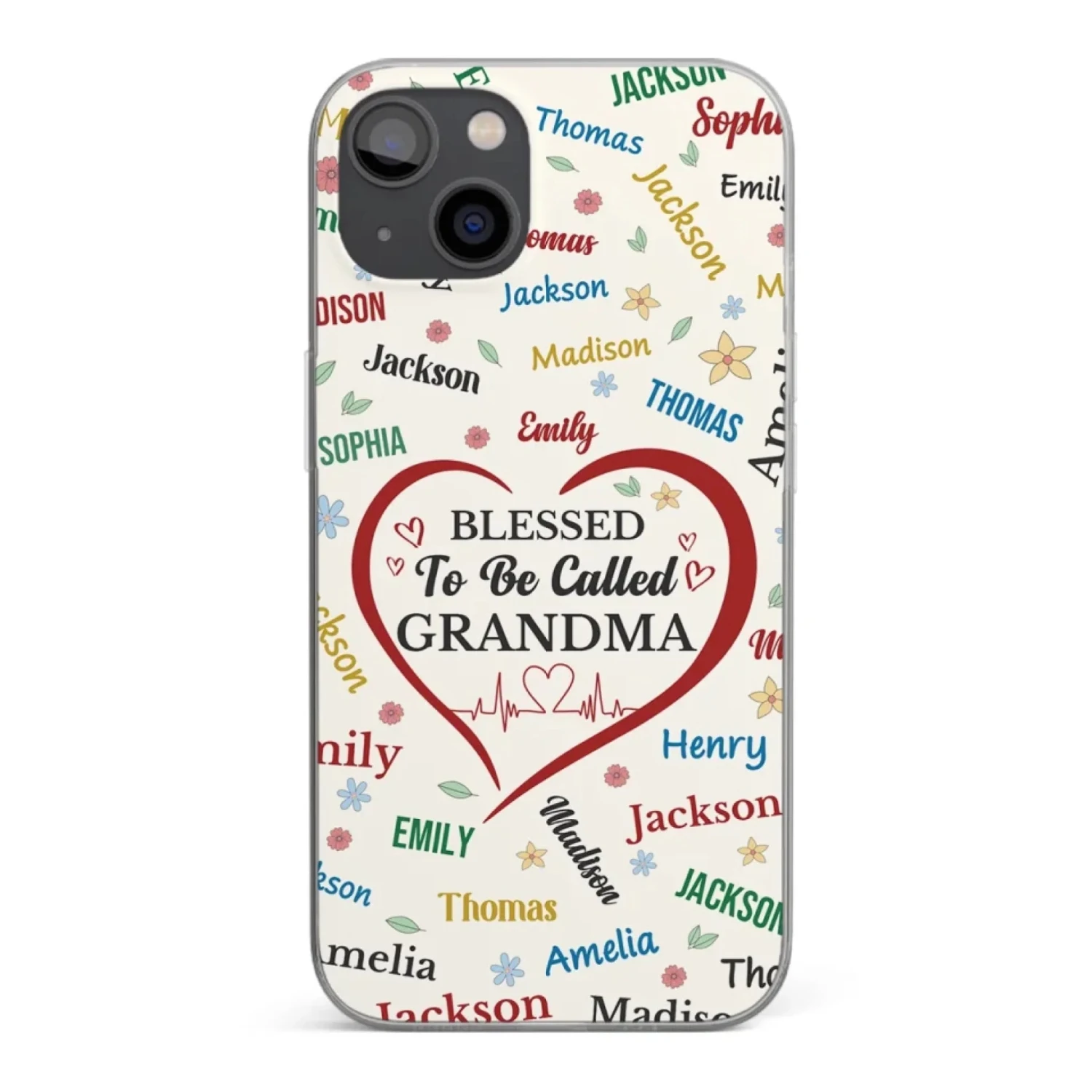 A Name Written In Love, Grandma - Family Personalized Custom Clear Phone Case - Mother's Day Gift For Mom, Grandma 1 A Name Written In Love, Grandma - Family Personalized Custom Clear Phone Case - Mother's Day Gift For Mom, Grandma