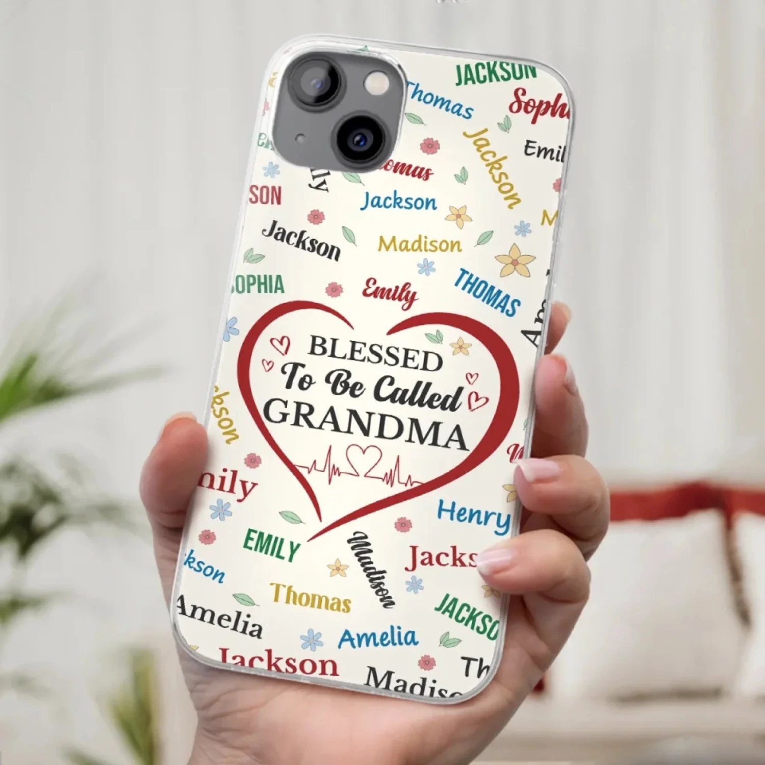A Name Written In Love, Grandma - Family Personalized Custom Clear Phone Case - Mother's Day Gift For Mom, Grandma 3 A Name Written In Love, Grandma - Family Personalized Custom Clear Phone Case - Mother's Day Gift For Mom, Grandma - Image 3