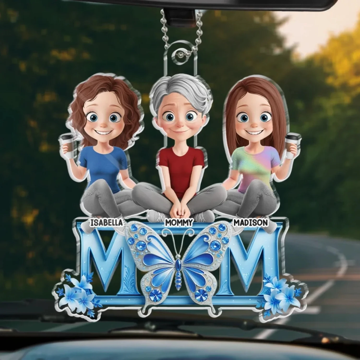 Like A Butterfly, Mom’s Love Lifts Us Up - Family Personalized Custom Car Ornament - Acrylic Custom Shaped - Mother's Day, Gift For Mom, Grandma 1 Like A Butterfly, Mom’s Love Lifts Us Up - Family Personalized Custom Car Ornament - Acrylic Custom Shaped - Mother's Day, Gift For Mom, Grandma