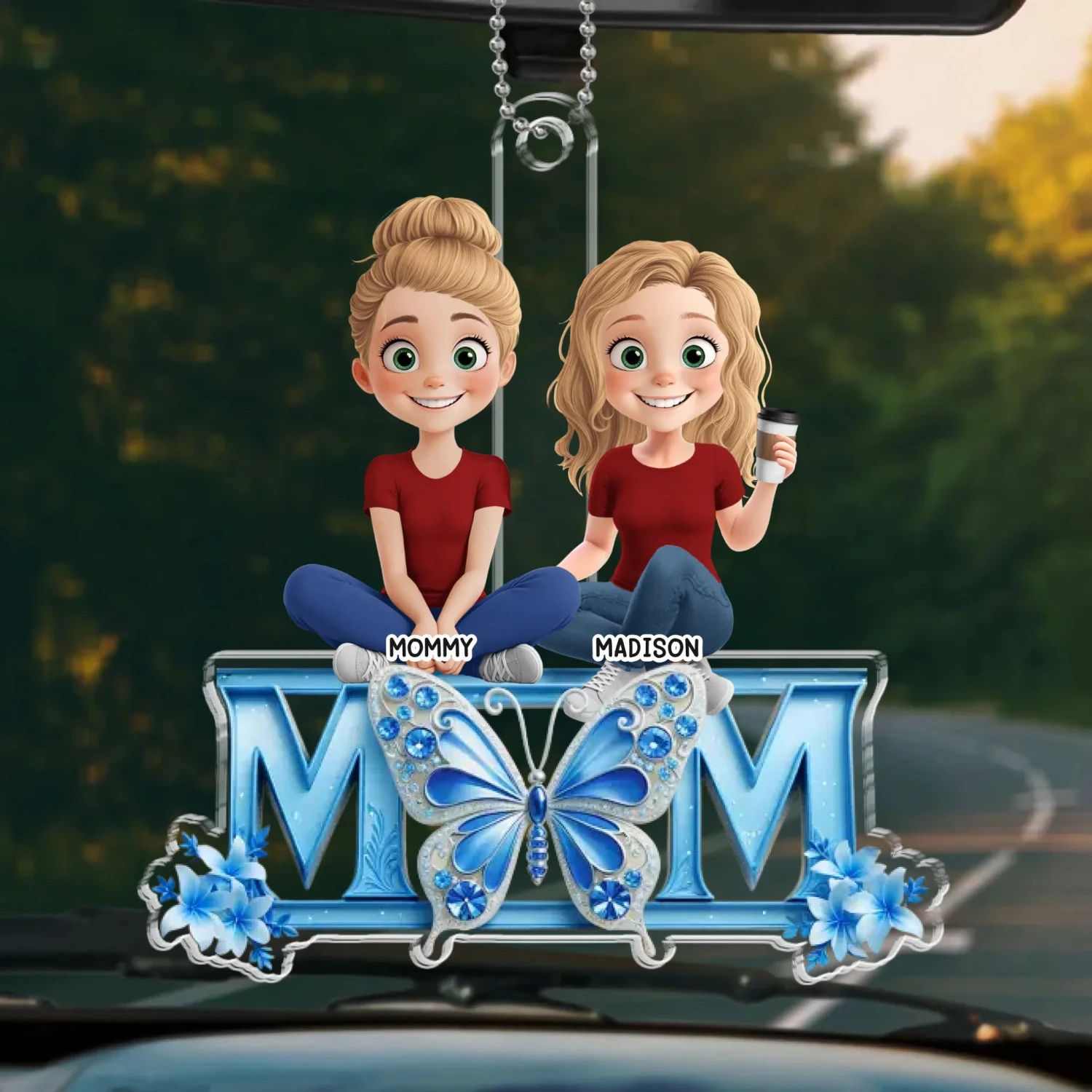 Like A Butterfly, Mom’s Love Lifts Us Up - Family Personalized Custom Car Ornament - Acrylic Custom Shaped - Mother's Day, Gift For Mom, Grandma 2 Like A Butterfly, Mom’s Love Lifts Us Up - Family Personalized Custom Car Ornament - Acrylic Custom Shaped - Mother's Day, Gift For Mom, Grandma - Image 2
