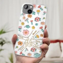 Holding Love Always - Family Personalized Custom 3D Inflated Effect Printed Clear Phone Case - Gift For Mom, Grandma -Pawfect House Sale 67e0e3fa34de3