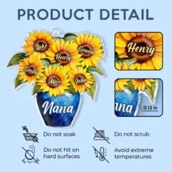 Sunflowers And Love For Mom - Family Personalized Custom Car Ornament - Acrylic Custom Shaped - Mother's Day, Gift For Mom, Grandma -Pawfect House Sale 67e24f387ba14