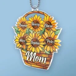 Blooming Love, Forever Mom - Family Personalized Custom Car Ornament - Acrylic Custom Shaped - Mother's Day, Gift For Mom, Grandma -Pawfect House Sale 67e25233c311b