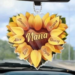 You Make Life Bloom, Mom - Family Personalized Custom Car Ornament - Acrylic Custom Shaped - Mother's Day, Gift For Mom, Grandma
