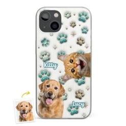 Custom Photo Cuteness Overload In Every Call - Dog & Cat Personalized Custom 3D Inflated Effect Printed Clear Phone Case - Gift For Pet Owners, Pet Lover