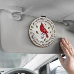 Always In My Heart - Memorial Personalized Custom Car Visor Clip - Sympathy Gift For Family Members -Pawfect House Sale 67e3ade3e7d8f