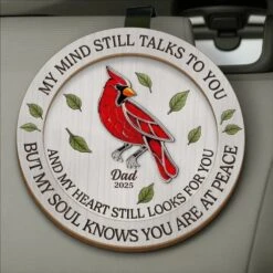 Always In My Heart - Memorial Personalized Custom Car Visor Clip - Sympathy Gift For Family Members